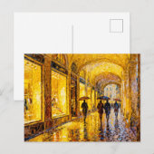 Impressionistischer regnerischer Stadtabend mit we Postkarte (Vorne/Hinten)