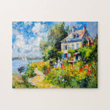Impressionistischer Seegarten mit Blüten