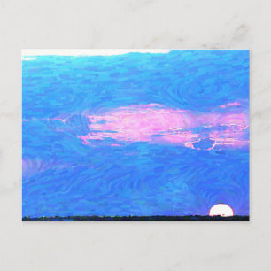 Impressionistischer Sonnenuntergang vom Meer Postk Postkarte