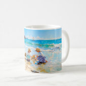 Impressionistischer Strandspaß – Kinder am Meer Ku Kaffeetasse (VorderseiteRechts)