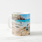 Impressionistischer Strandspaß – Kinder am Meer Ku Kaffeetasse (Vorderseite Links)