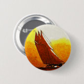 Impressionistischer Vintage-Rennjacht-Button Button (Vorne & Hinten)