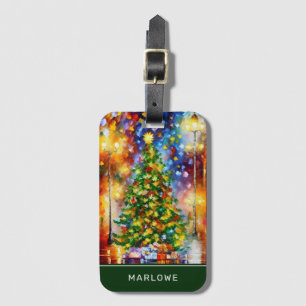 Impressionistischer Weihnachtsbaum Personalisierte Gepäckanhänger