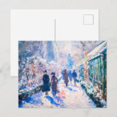 Impressionistischer Wintergarten mit Wanderern Feiertagspostkarte (Vorne/Hinten)
