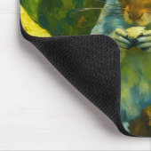 Impressionistisches Eichhörnchen in Forest Foliage Mousepad (Ecke)