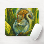 Impressionistisches Eichhörnchen in Forest Foliage Mousepad (Mit Mouse)