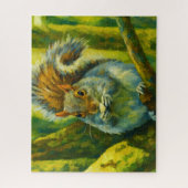 Impressionistisches Eichhörnchen in Forest Foliage Puzzle (Vertikal)