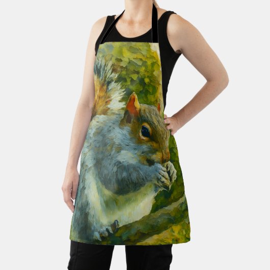 Impressionistisches Eichhörnchen in Forest Foliage Schürze (InSitu)