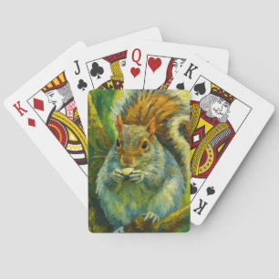 Impressionistisches Eichhörnchen in Forest Foliage Spielkarten