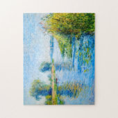 Impressionistisches Frühlingsflussufer mit Booten Puzzle (Vertikal)