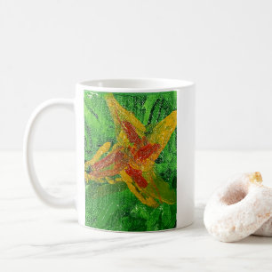 Impressionistisches Gemälde einer Pumpkin-Blume Kaffeetasse