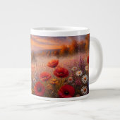 Impressionistisches Gemälde eines Mohnfeldes bei S Jumbo-Tasse (Vorderseite Rechts)