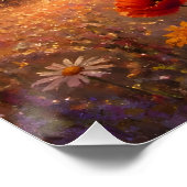Impressionistisches Gemälde eines Mohnfeldes bei S Poster (Ecke)