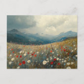Impressionistisches Gemälde Wildblume Landschaft Postkarte (Vorderseite)