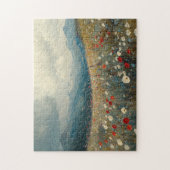 Impressionistisches Gemälde Wildblume Landschaft Puzzle (Vertikal)