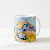 Impressionistisches Haus am Meer – Küstenkunstbech Kaffeetasse (VorderseiteRechts)