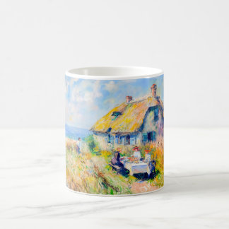 Impressionistisches Haus am Meer – Küstenkunstbech Kaffeetasse