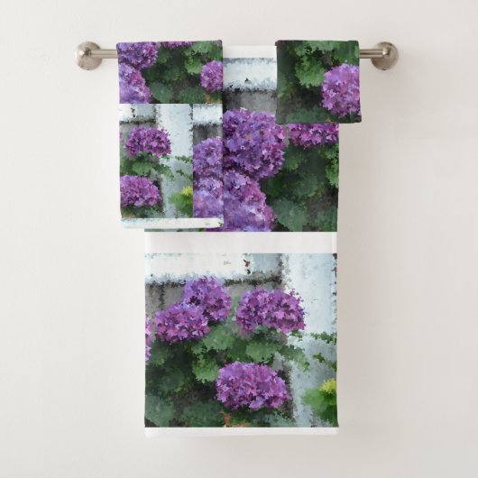 Impressionistisches Hydrangea Badhandtuch Set (Insitu)