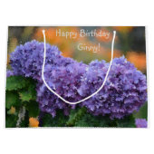 Impressionistisches Hydrangea Happy Birthday Große Geschenktüte (Vorderseite)