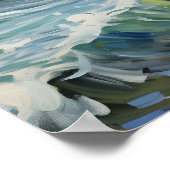 Impressionistisches Leuchtturmgemälde im Küstenlan Poster (Ecke)