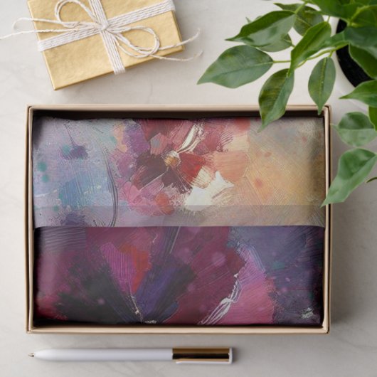 Impressionistisches Maroon Stiefmütterchen Blumend Seidenpapier (Geschenk)