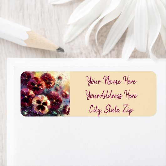 Impressionistisches Maroon Stiefmütterchen Blumeng (Insitu)