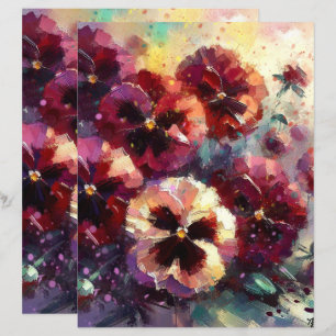 Impressionistisches Maroon Stiefmütterchen Blumeng