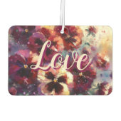 Impressionistisches Maroon Stiefmütterchen Blumeng Autolufterfrischer (Rückseite)