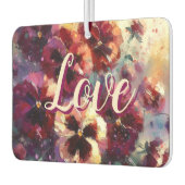 Impressionistisches Maroon Stiefmütterchen Blumeng Autolufterfrischer (Links)