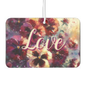 Impressionistisches Maroon Stiefmütterchen Blumeng Autolufterfrischer (Vorderseite)