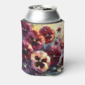 Impressionistisches Maroon Stiefmütterchen Blumeng Dosenkühler (Kanne Rückseite)