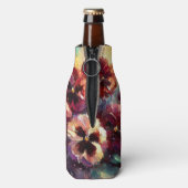 Impressionistisches Maroon Stiefmütterchen Blumeng Flaschenkühler (Flasche Rückseite)