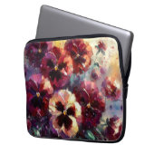 Impressionistisches Maroon Stiefmütterchen Blumeng Laptopschutzhülle (Vorderseite Links)