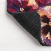 Impressionistisches Maroon Stiefmütterchen Blumeng Mousepad (Ecke)