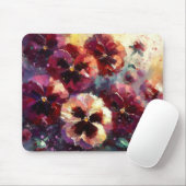 Impressionistisches Maroon Stiefmütterchen Blumeng Mousepad (Mit Mouse)