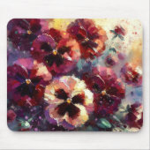 Impressionistisches Maroon Stiefmütterchen Blumeng Mousepad (Vorne)