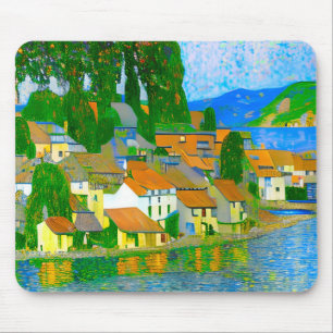 Impressionistisches Mittelmeer-Dorf am Meer Mousepad