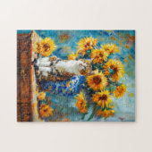 Impressionistisches Ölgemälde der Katze durch Sonn Puzzle (Horizontal)