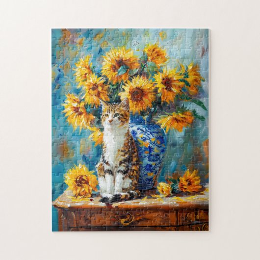 Impressionistisches Ölgemälde der Katze durch Sonn Puzzle (Vertikal)