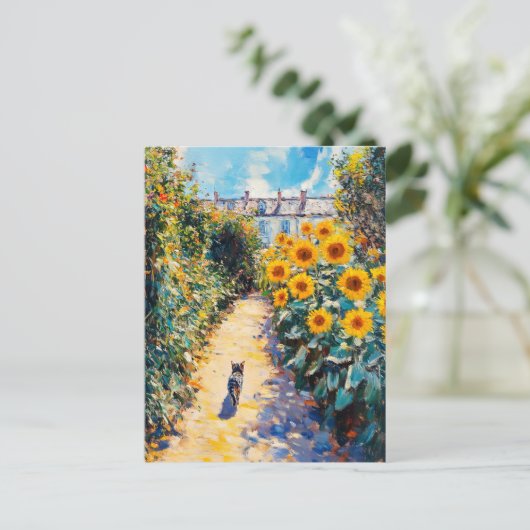 Impressionistisches Ölgemälde im Garten Postkarte (Stehend Vorderseite)