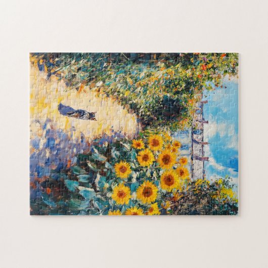 Impressionistisches Ölgemälde im Garten Puzzle (Horizontal)