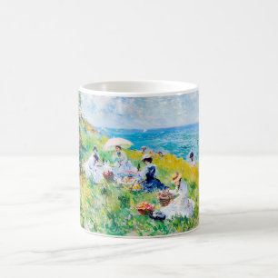 Impressionistisches Picknick am Meer – Menschen am Kaffeetasse