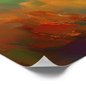 Impressionistisches Rennpferd Farbreiches Tier Poster (Ecke)