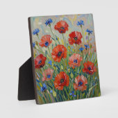 Impressionistisches rotes Mohnfeld Fotoplatte (Vorderseite)