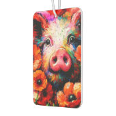 Impressionistisches Schweinefieber in Roter Mohn-B Autolufterfrischer (Links)