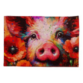 Impressionistisches Schweinefieber in Roter Mohn-B Kissenbezug (Rückseite)