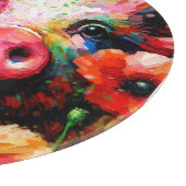 Impressionistisches Schweinefieber in Roter Mohn-B Schneidebrett (Ecke)