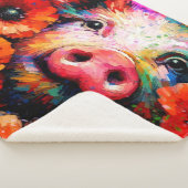 Impressionistisches Schweinefieber in Roter Mohn-B Sherpadecke (3/4)