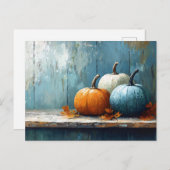 Impressionistisches Trio von Pumpkins über Rustika Postkarte (Vorne/Hinten)