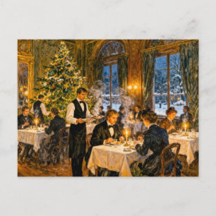 Impressionistisches Vintage-Weihnachtsessen in Ele Postkarte